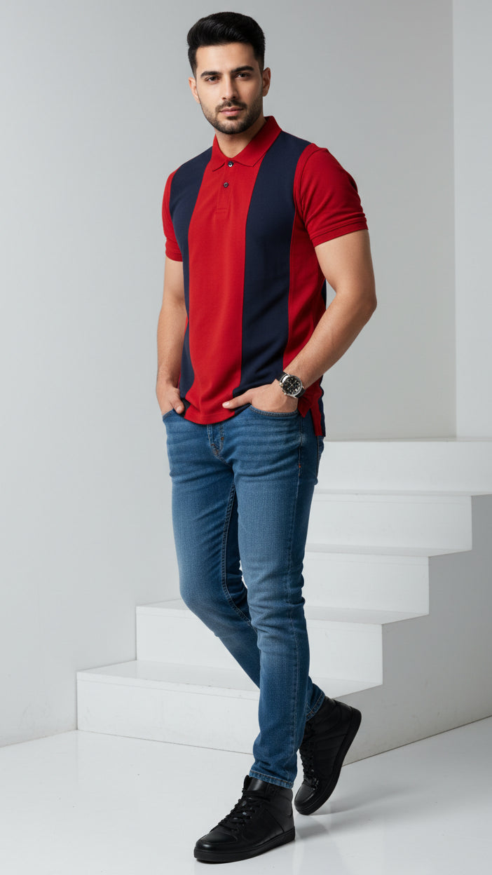 The Crimson Dual Polo - Black Panel Fusion