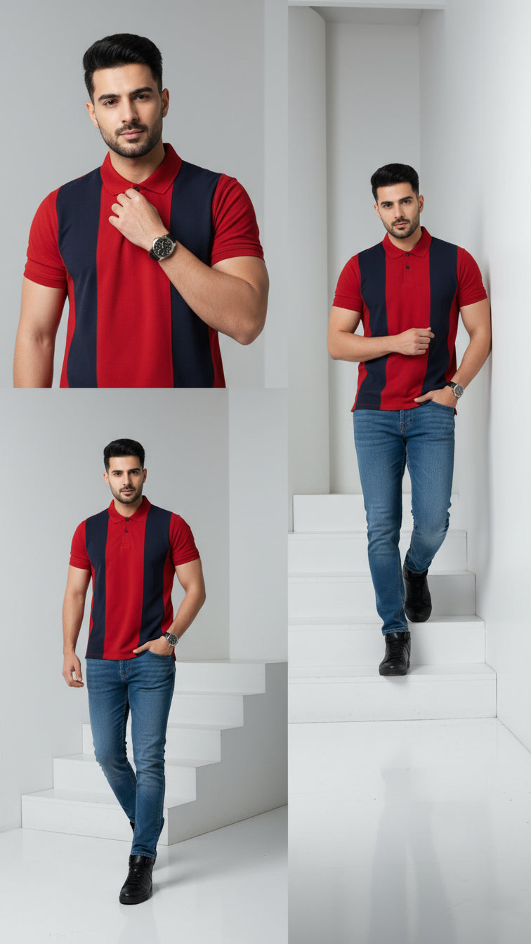 The Crimson Dual Polo - Black Panel Fusion