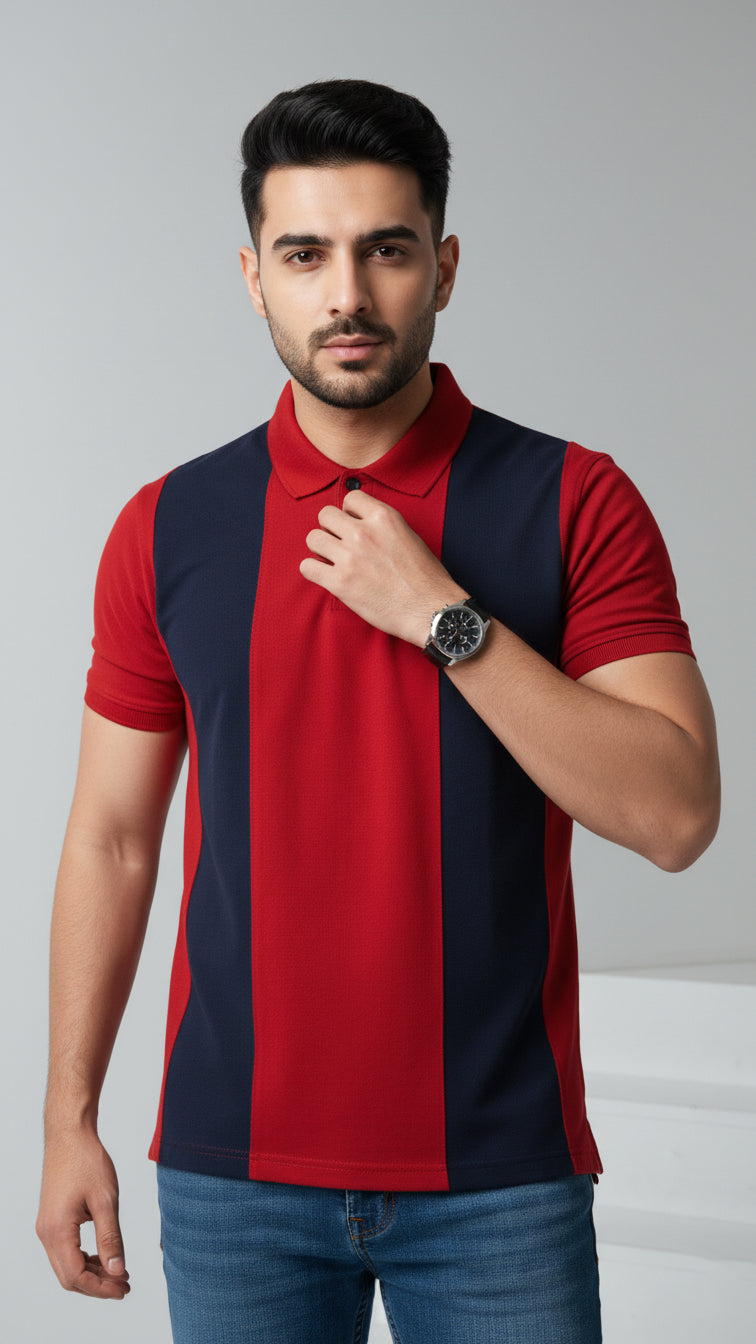 The Crimson Dual Polo - Black Panel Fusion