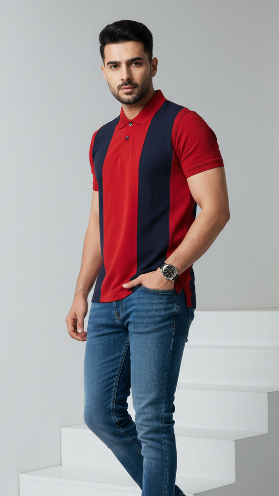 The Crimson Dual Polo - Black Panel Fusion