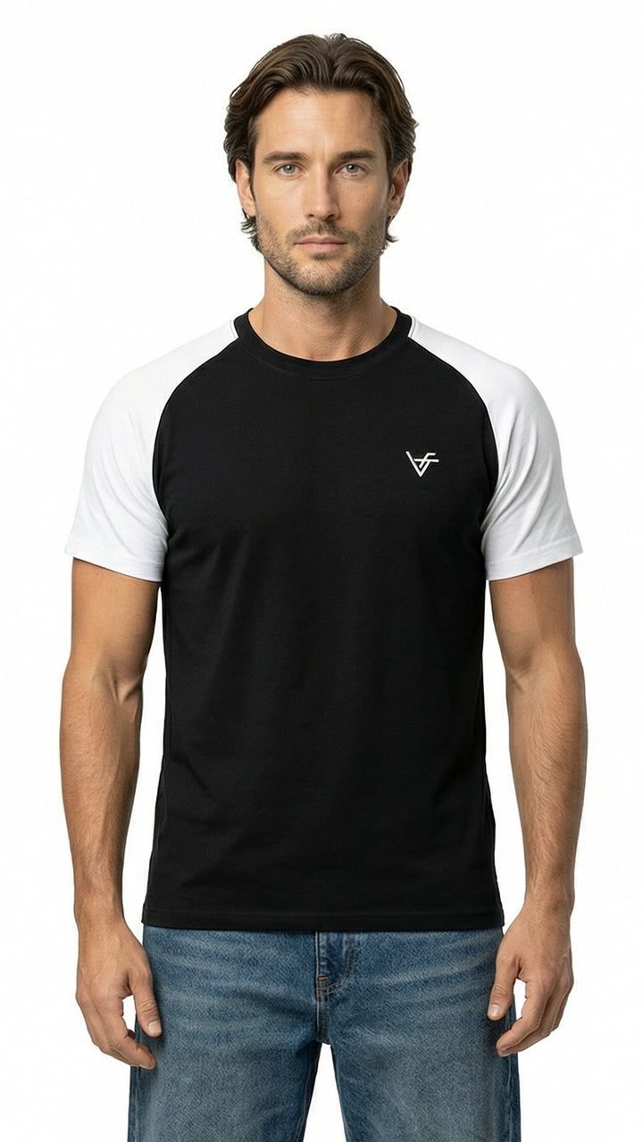 The Crew Raglan Classic – Black & White Fusion