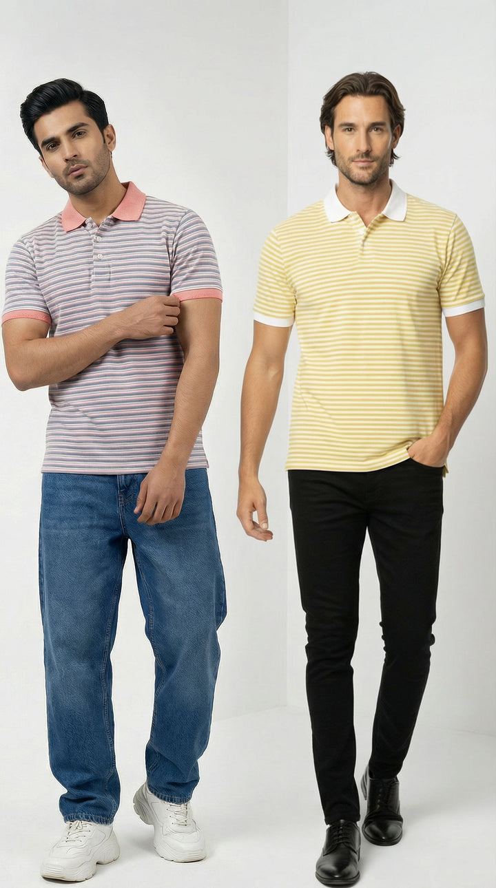 Extra Discounted Dual Stripe Polos Bundle