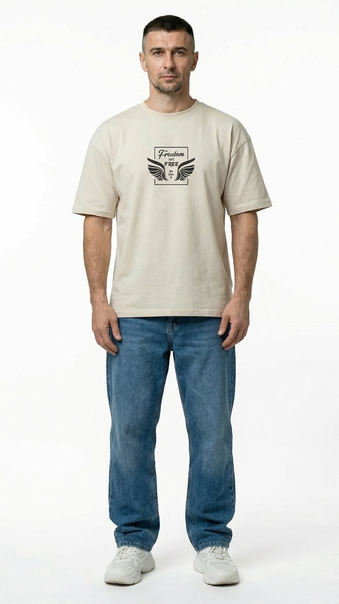 Freedom Light Beige Dropshoulder T-Shirt