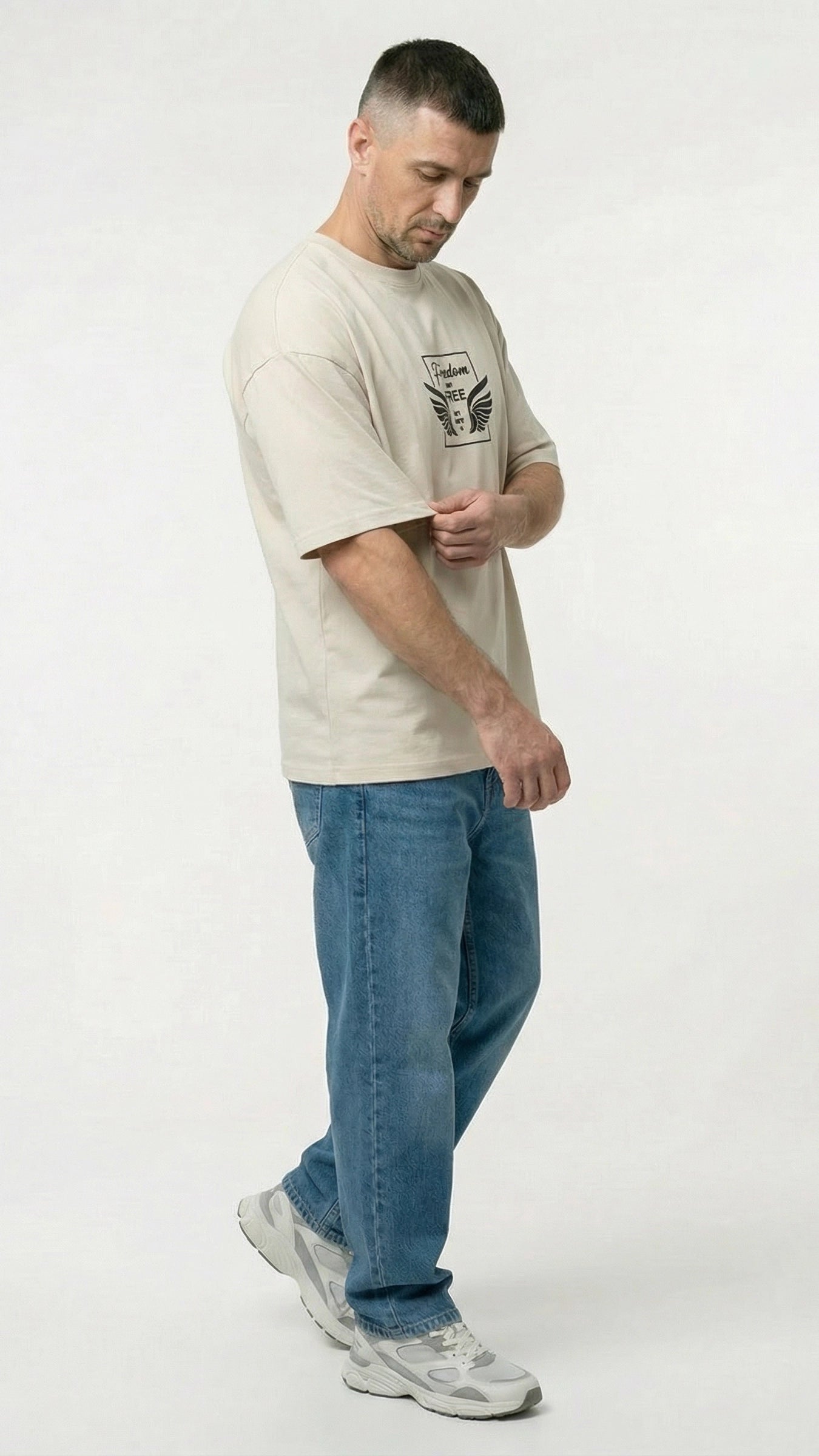 Freedom Light Beige Dropshoulder T-Shirt