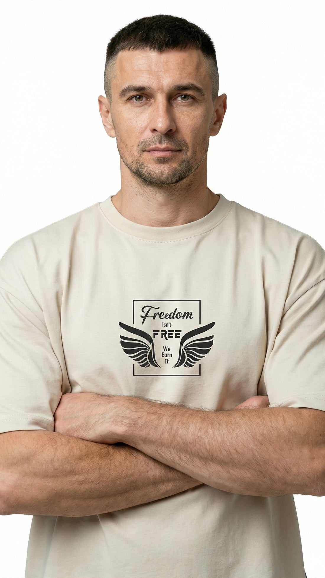 Freedom Light Beige Dropshoulder T-Shirt