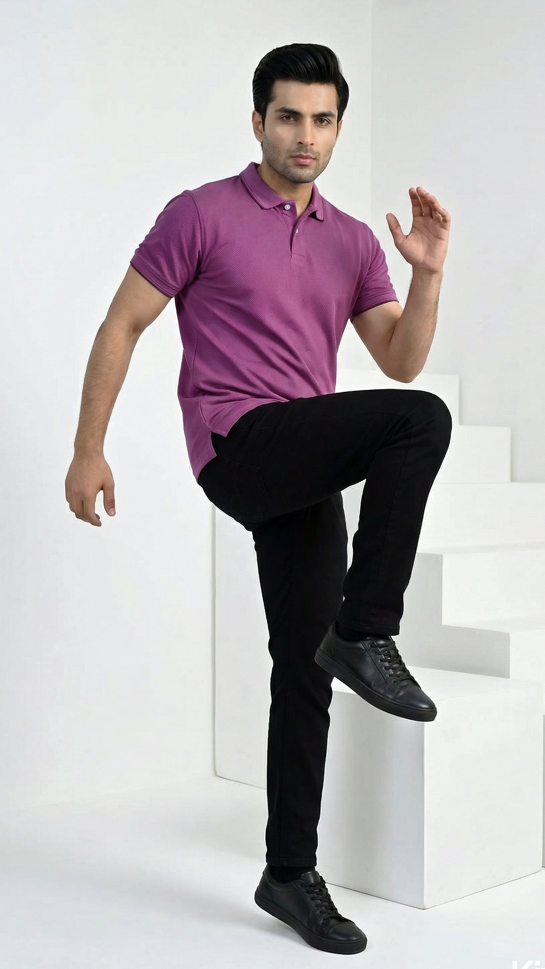 The Prestige Popcorn Polo – Wine Hue Classic