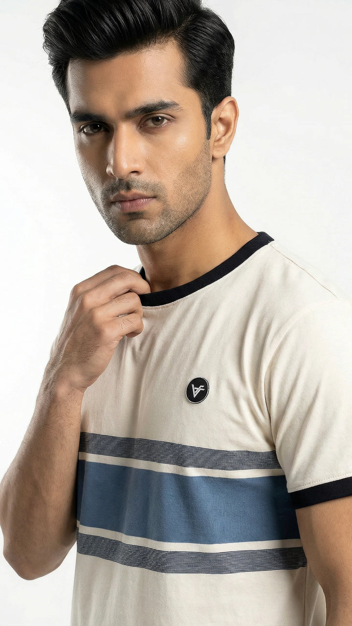 The Deepline Tee - Bold Blue Band