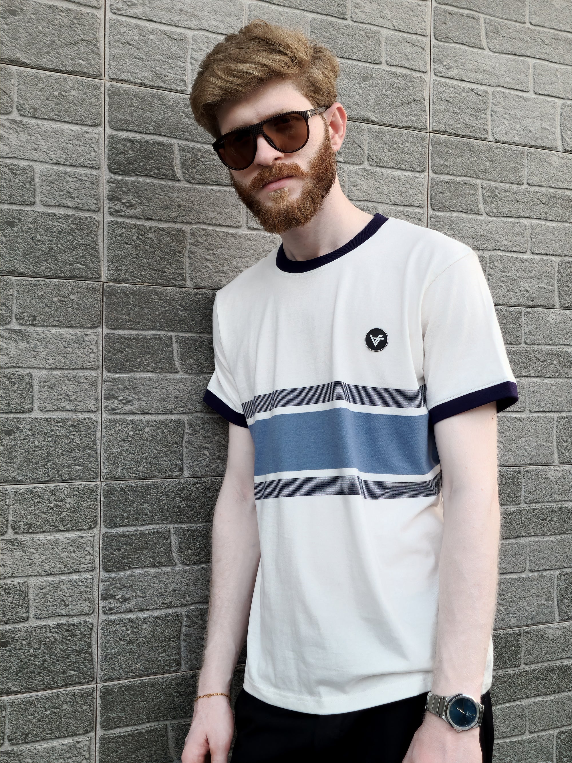 The Deepline Tee - Bold Blue Band