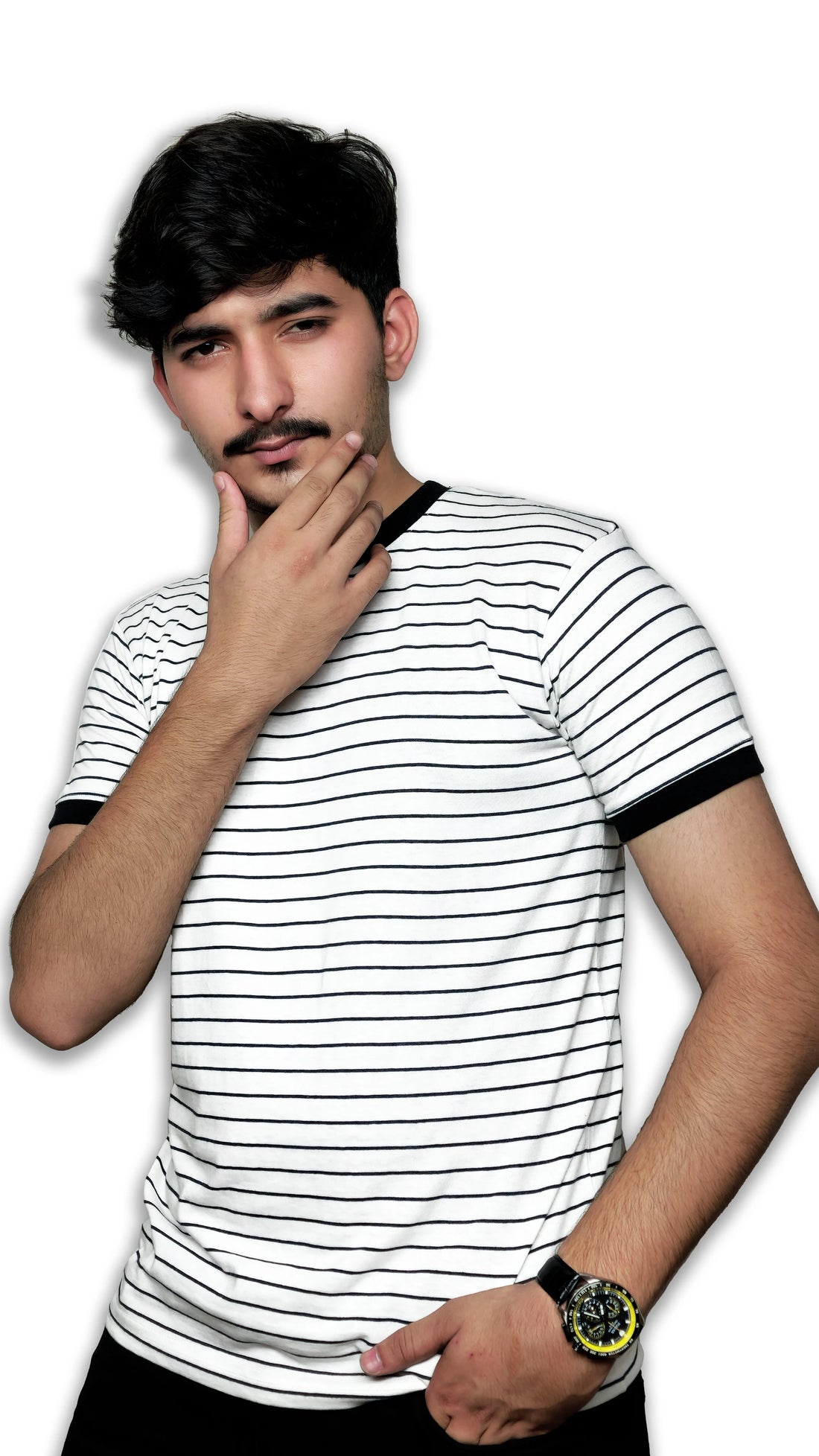 The Monochrome Line Tee – Noir Rib Edition