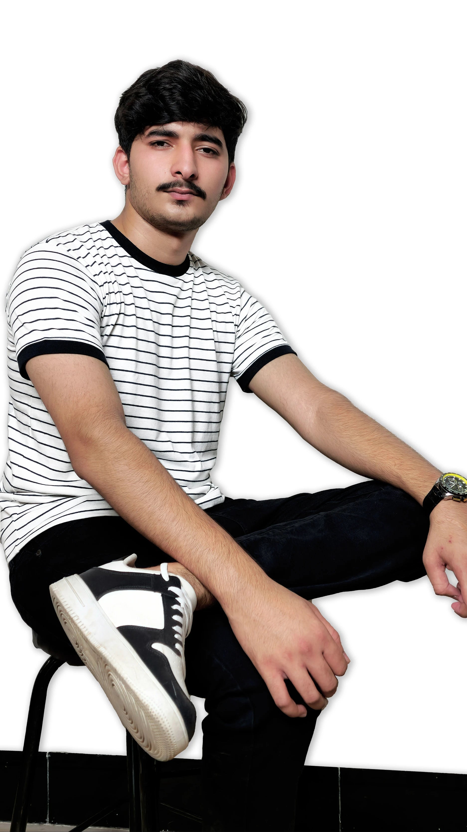 The Monochrome Line Tee – Noir Rib Edition