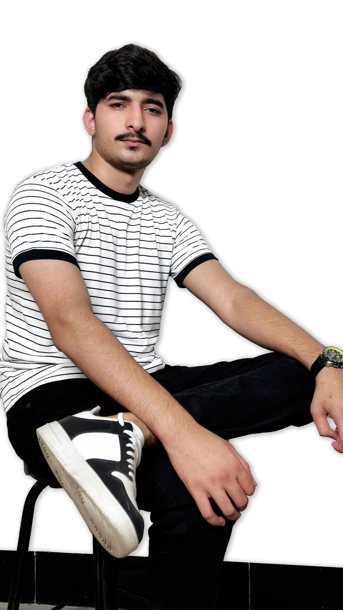 The Monochrome Line Tee – Noir Rib Edition