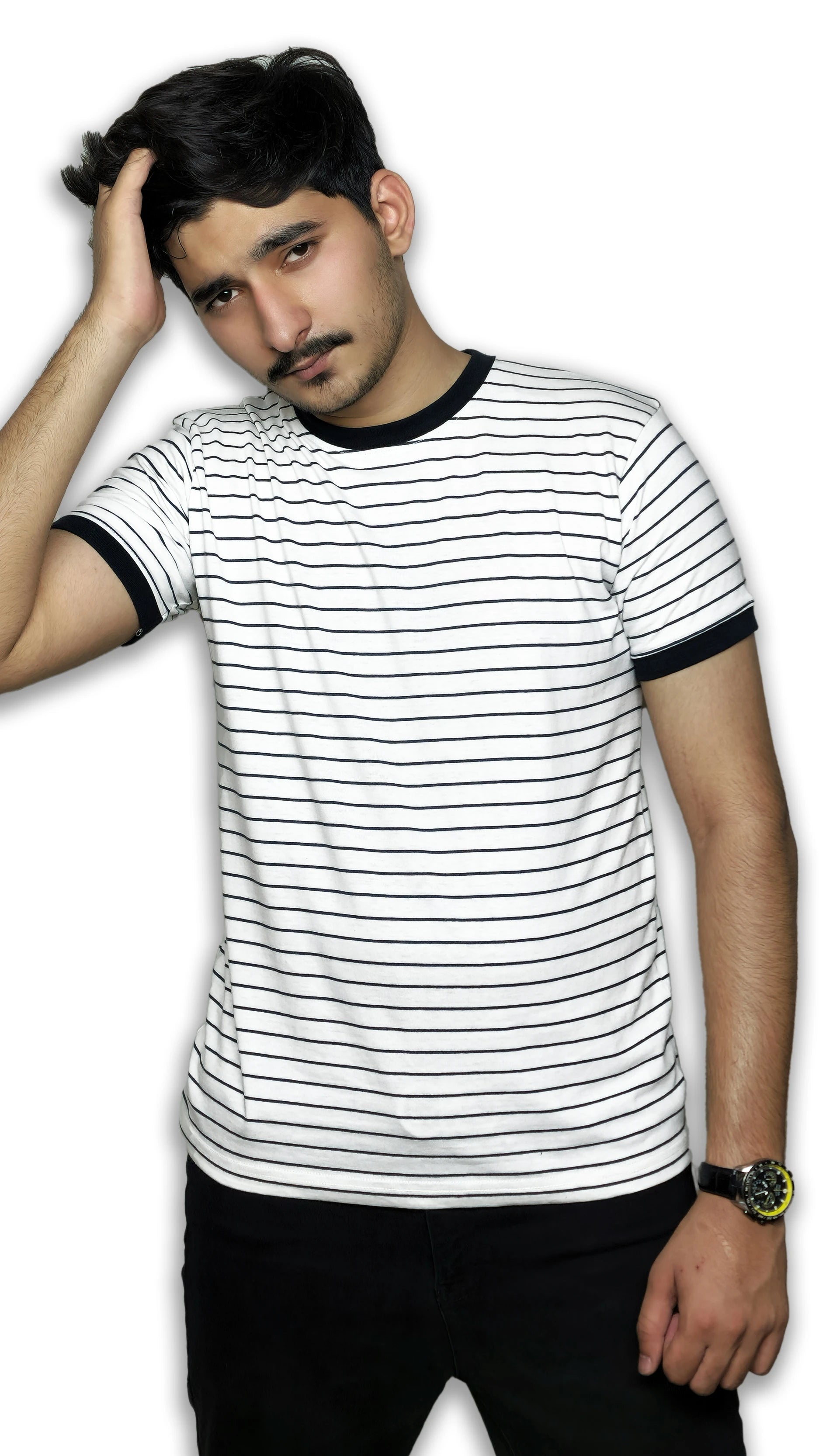 The Monochrome Line Tee – Noir Rib Edition