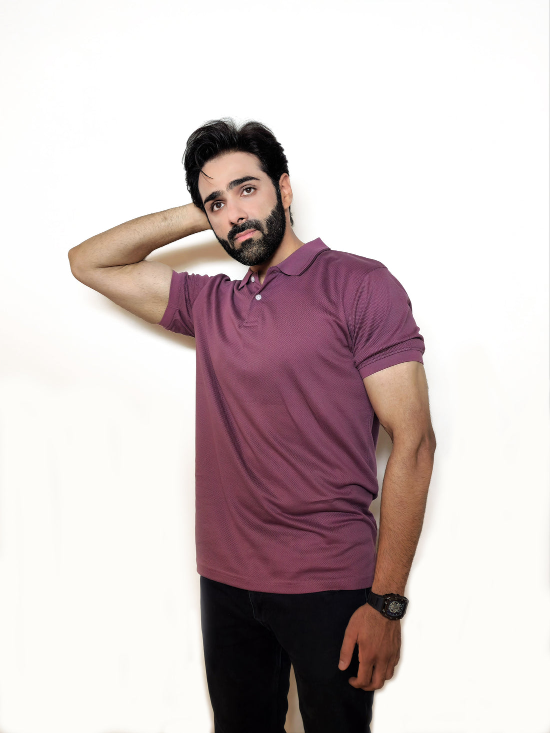 The Prestige Popcorn Polo – Wine Hue Classic
