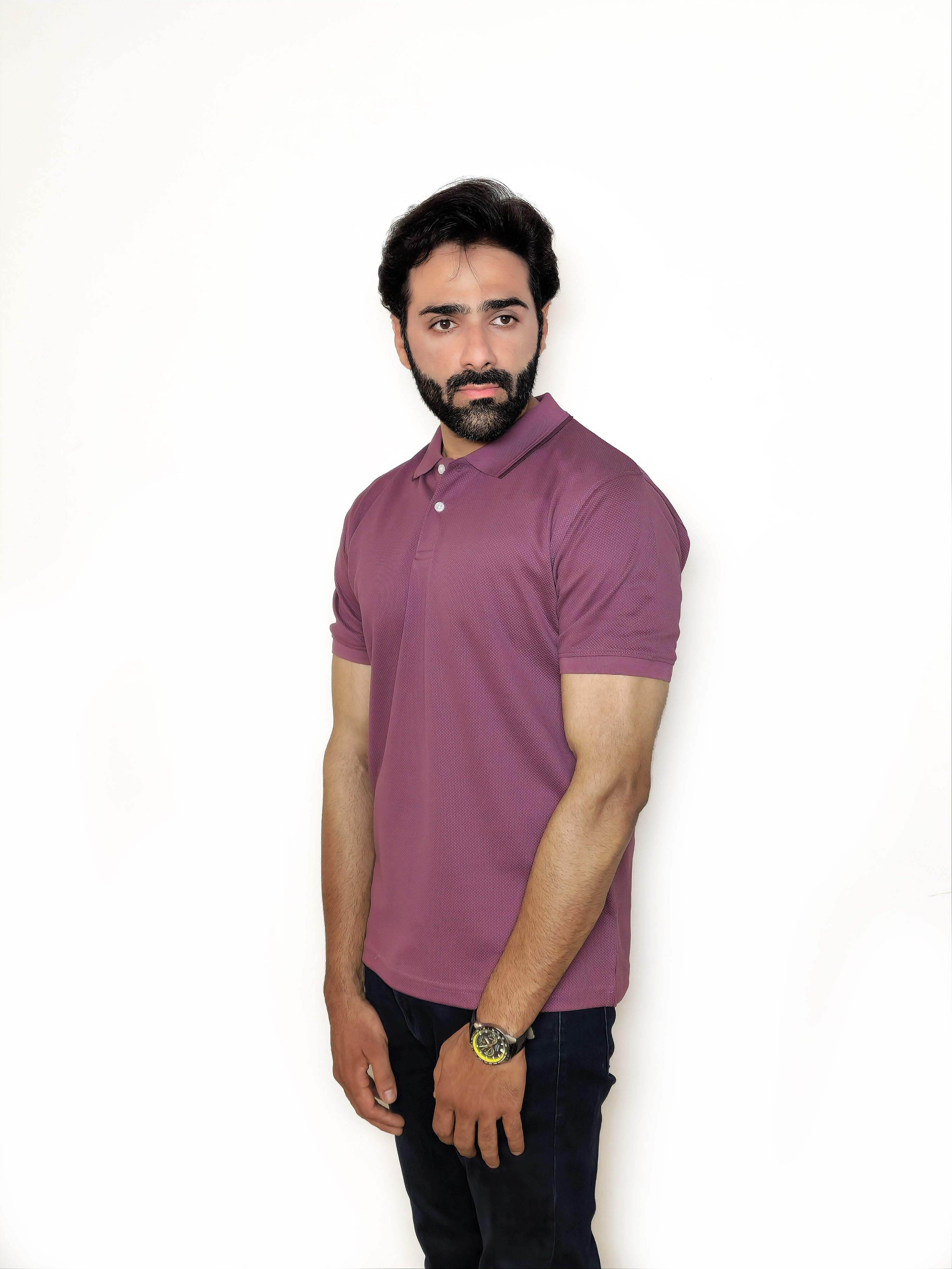 The Prestige Popcorn Polo – Wine Hue Classic