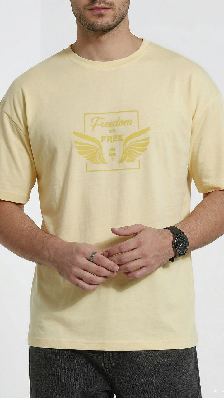Freedom Yellow Dropshoulder T-Shirt
