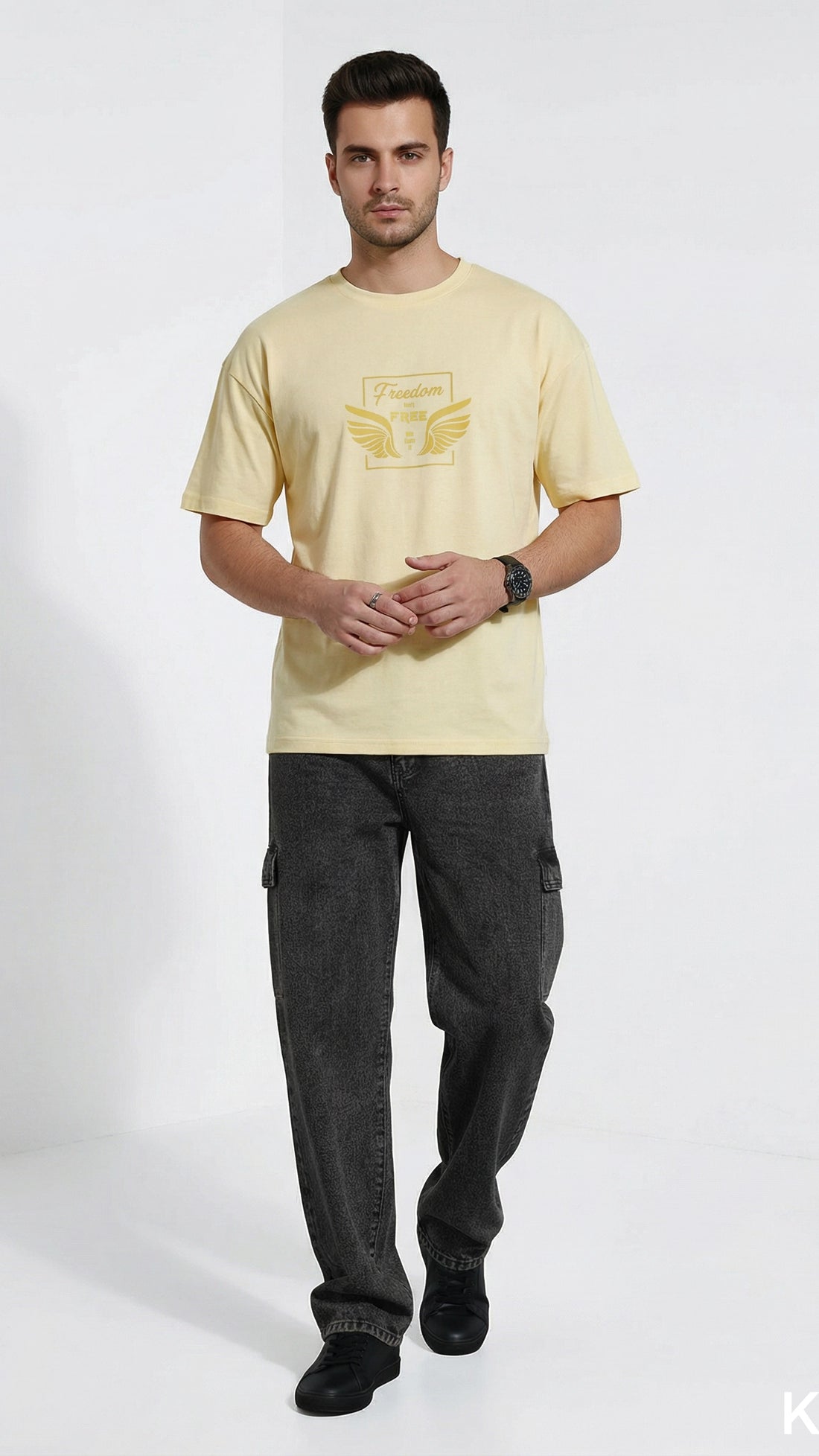 Freedom Yellow Dropshoulder T-Shirt