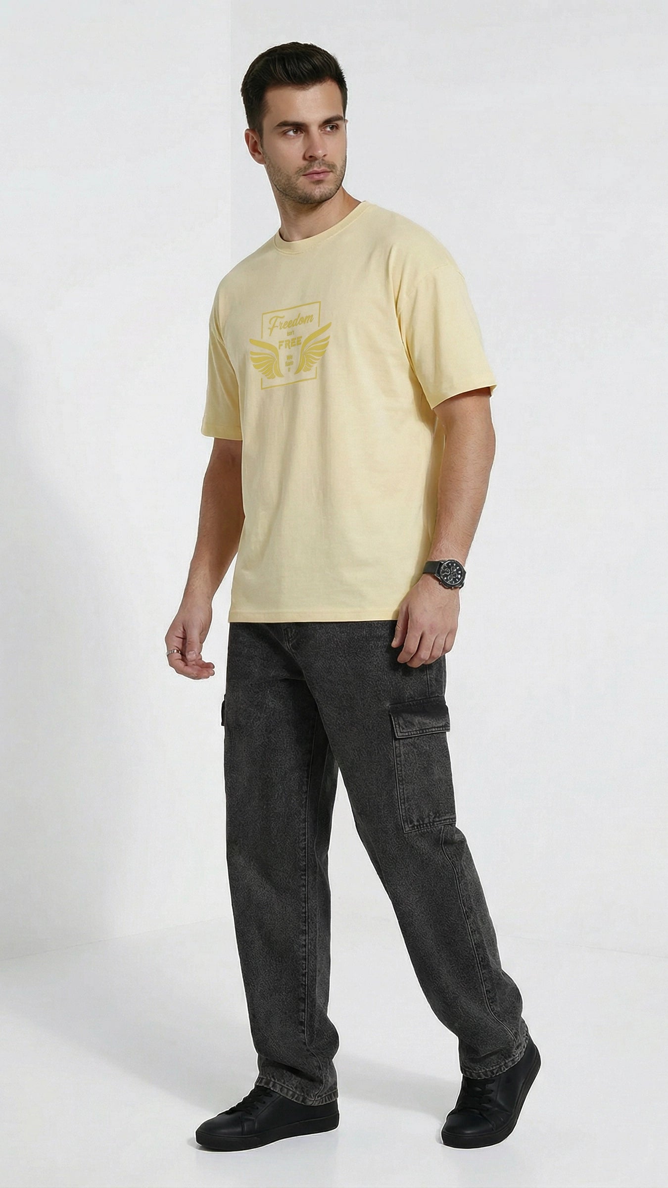 Freedom Yellow Dropshoulder T-Shirt