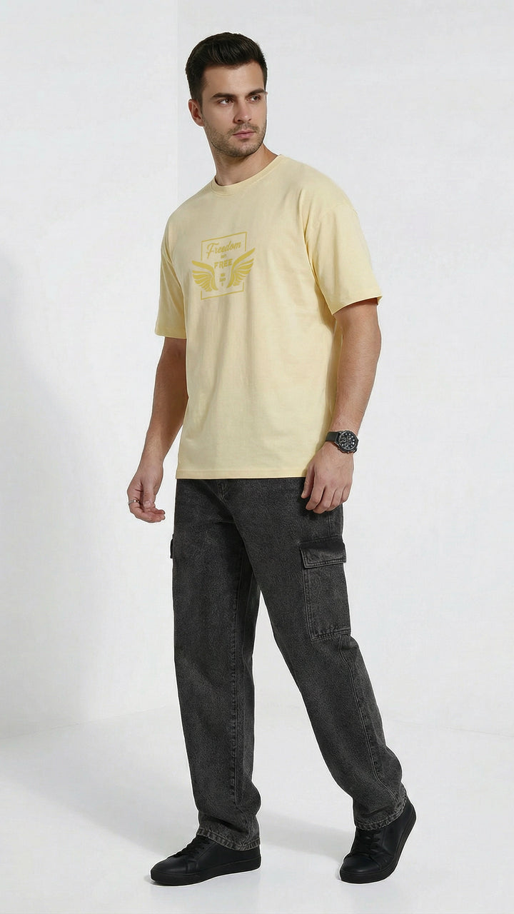 Freedom Yellow Dropshoulder T-Shirt