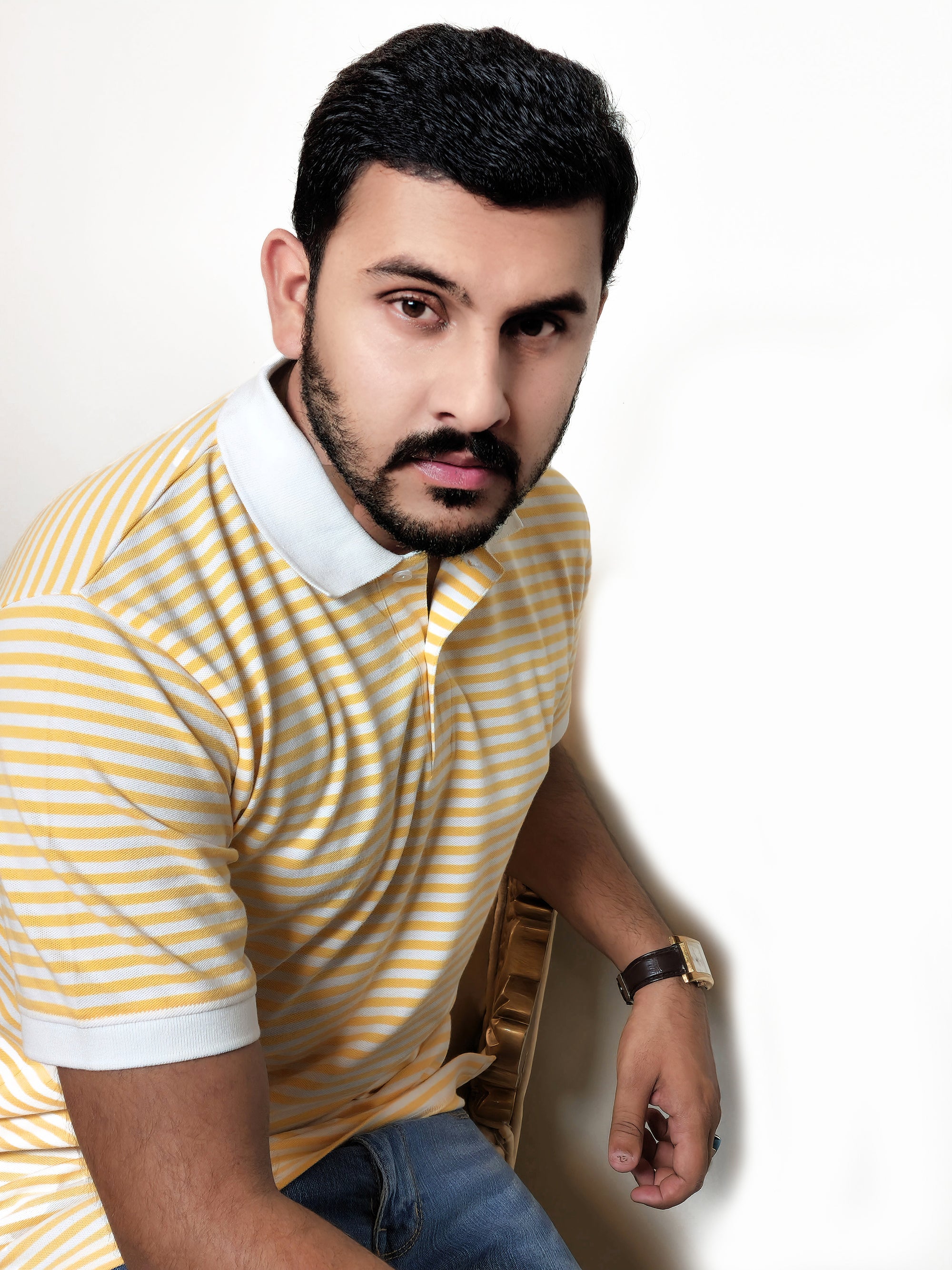 The Solaris Stripe Polo – White Collar Edition