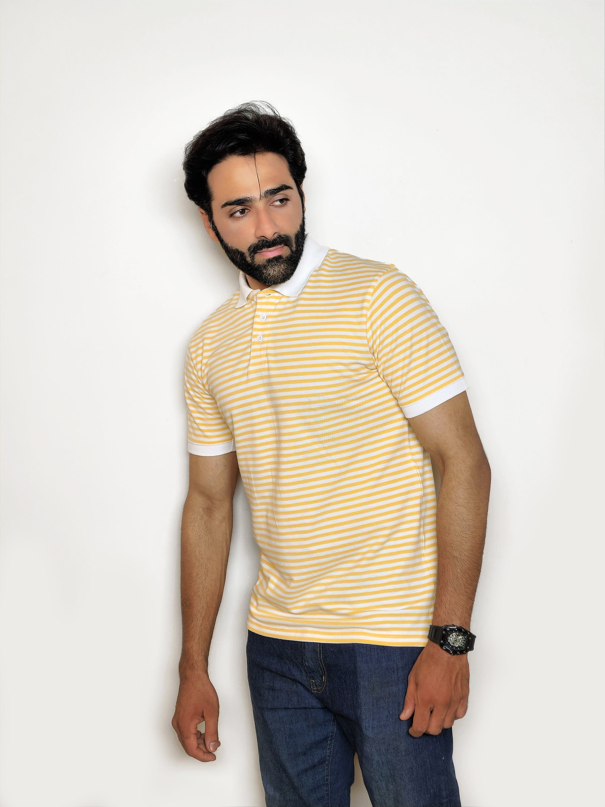 The Solaris Stripe Polo – White Collar Edition