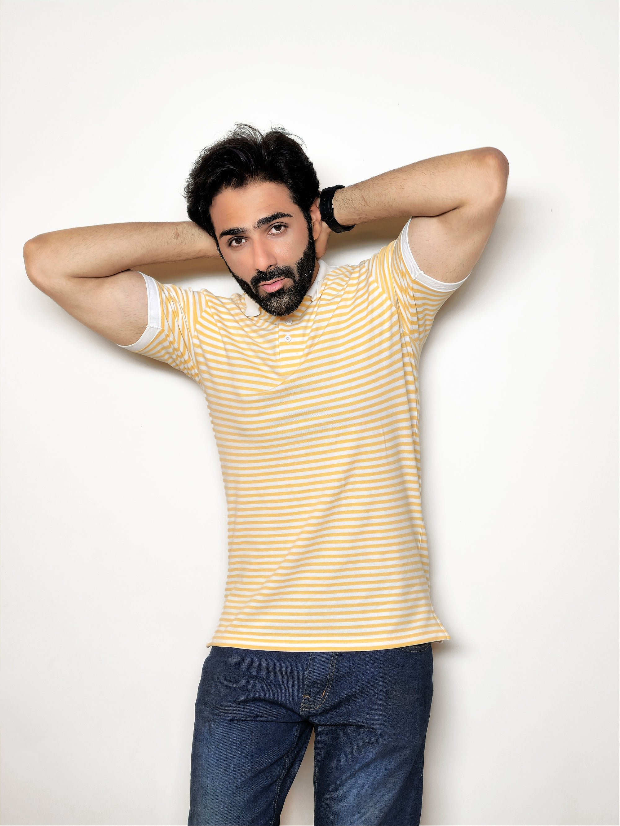 The Solaris Stripe Polo – White Collar Edition