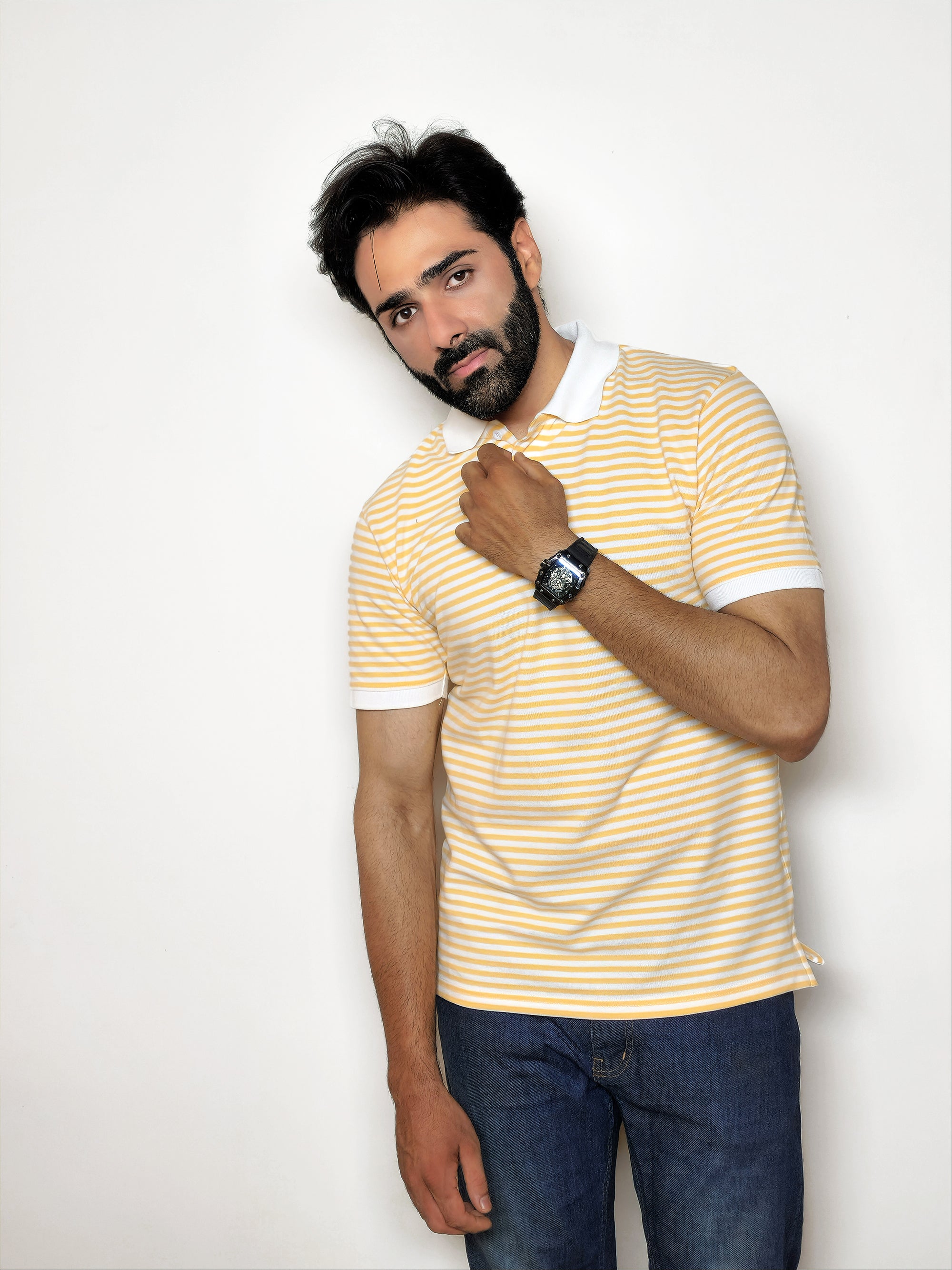 The Solaris Stripe Polo – White Collar Edition
