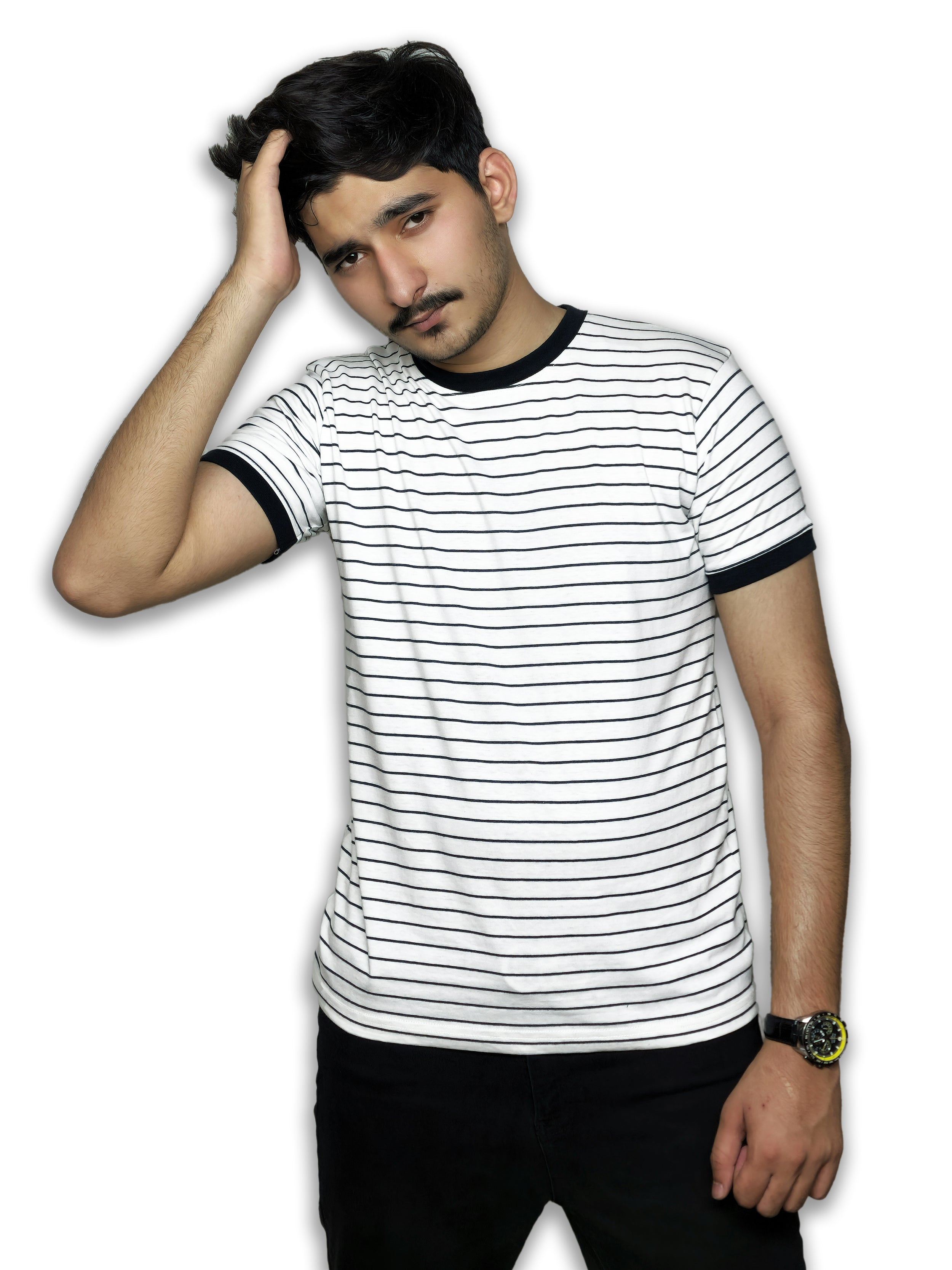 The Monochrome Line Tee – Noir Rib Edition