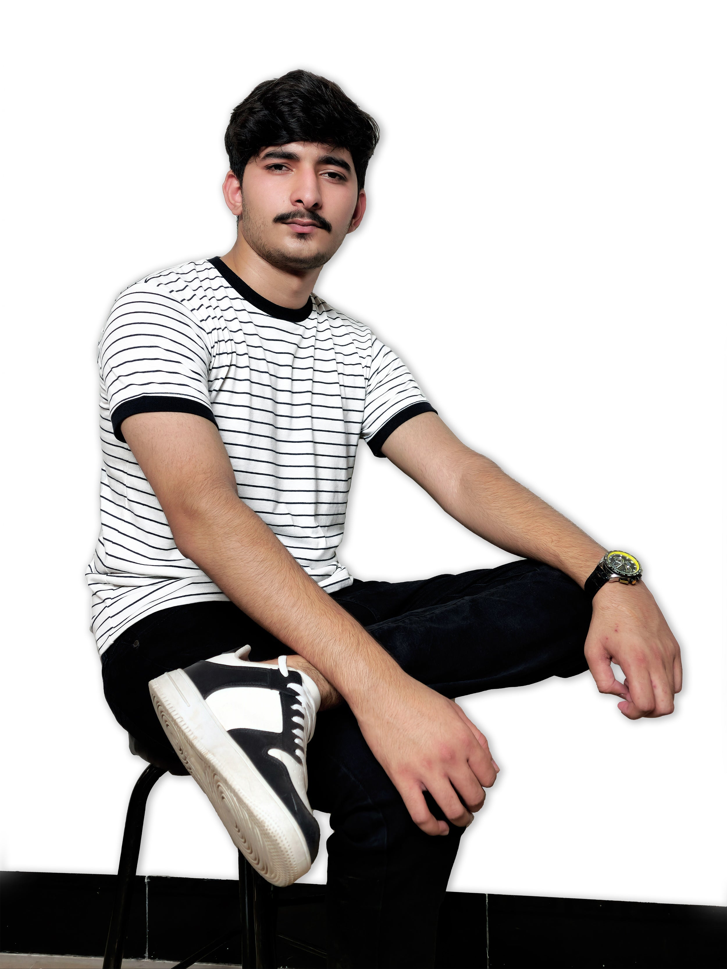 The Monochrome Line Tee – Noir Rib Edition