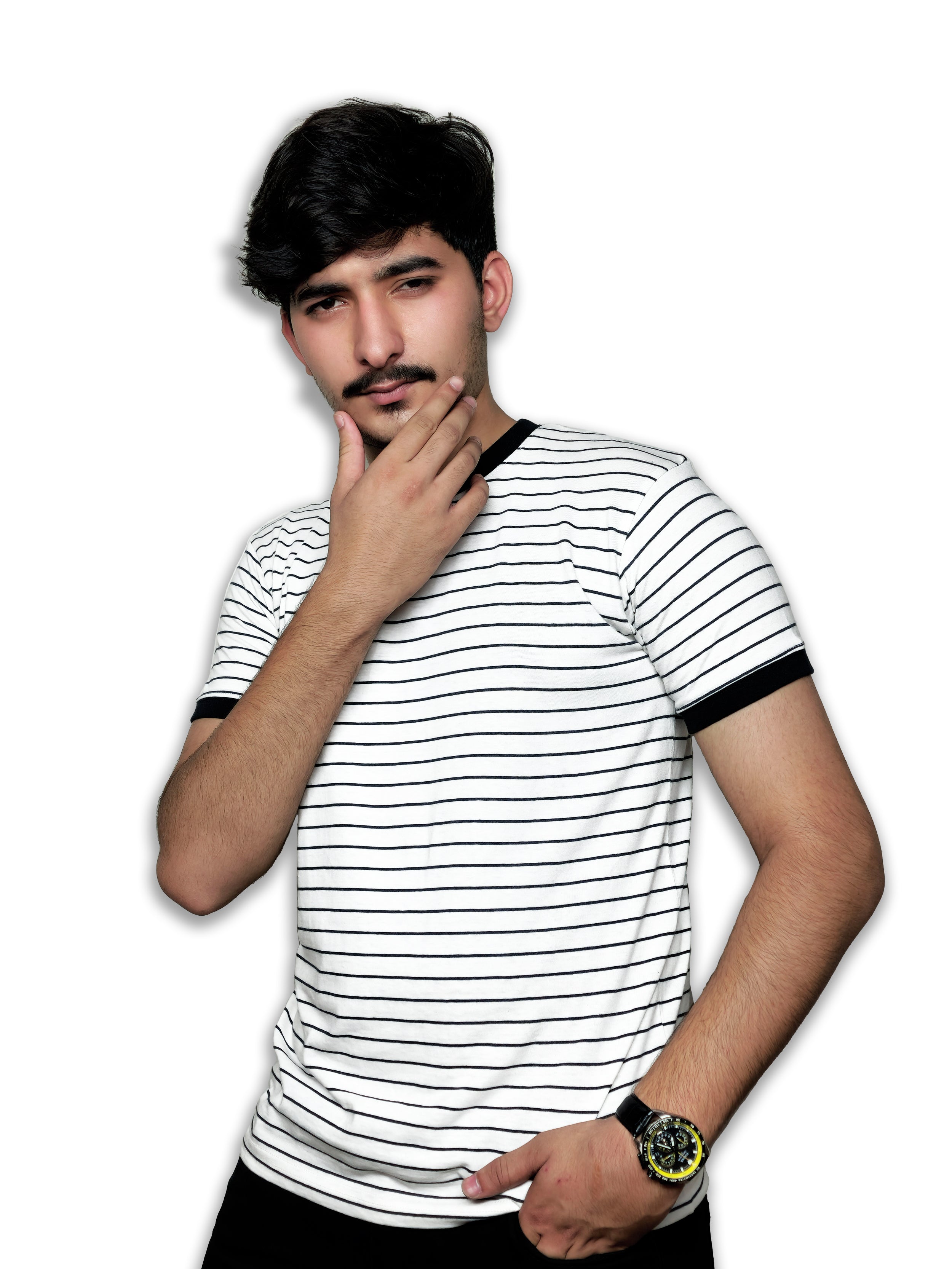 The Monochrome Line Tee – Noir Rib Edition