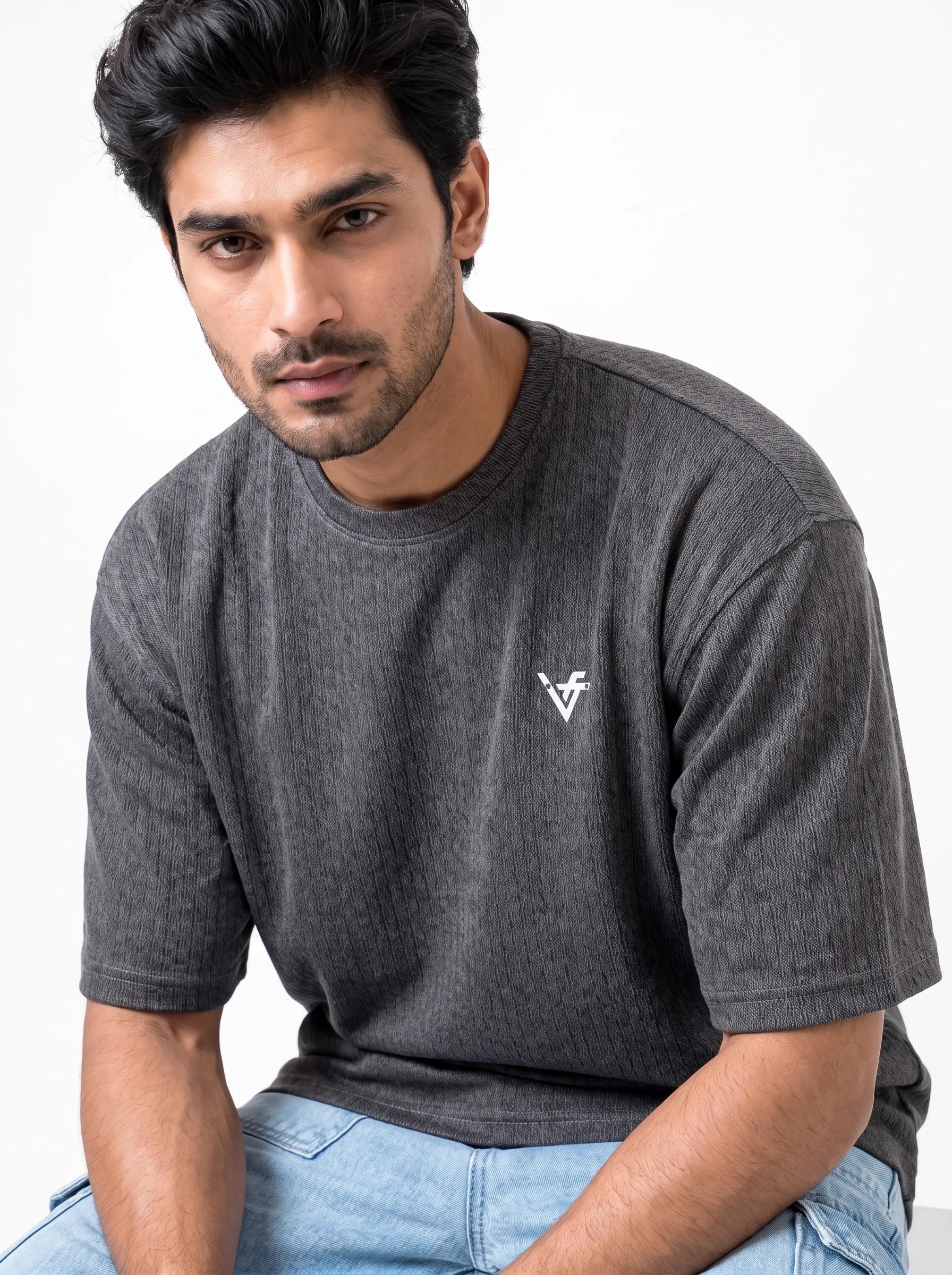 Beggy Fit Premium Textured T-Shirt