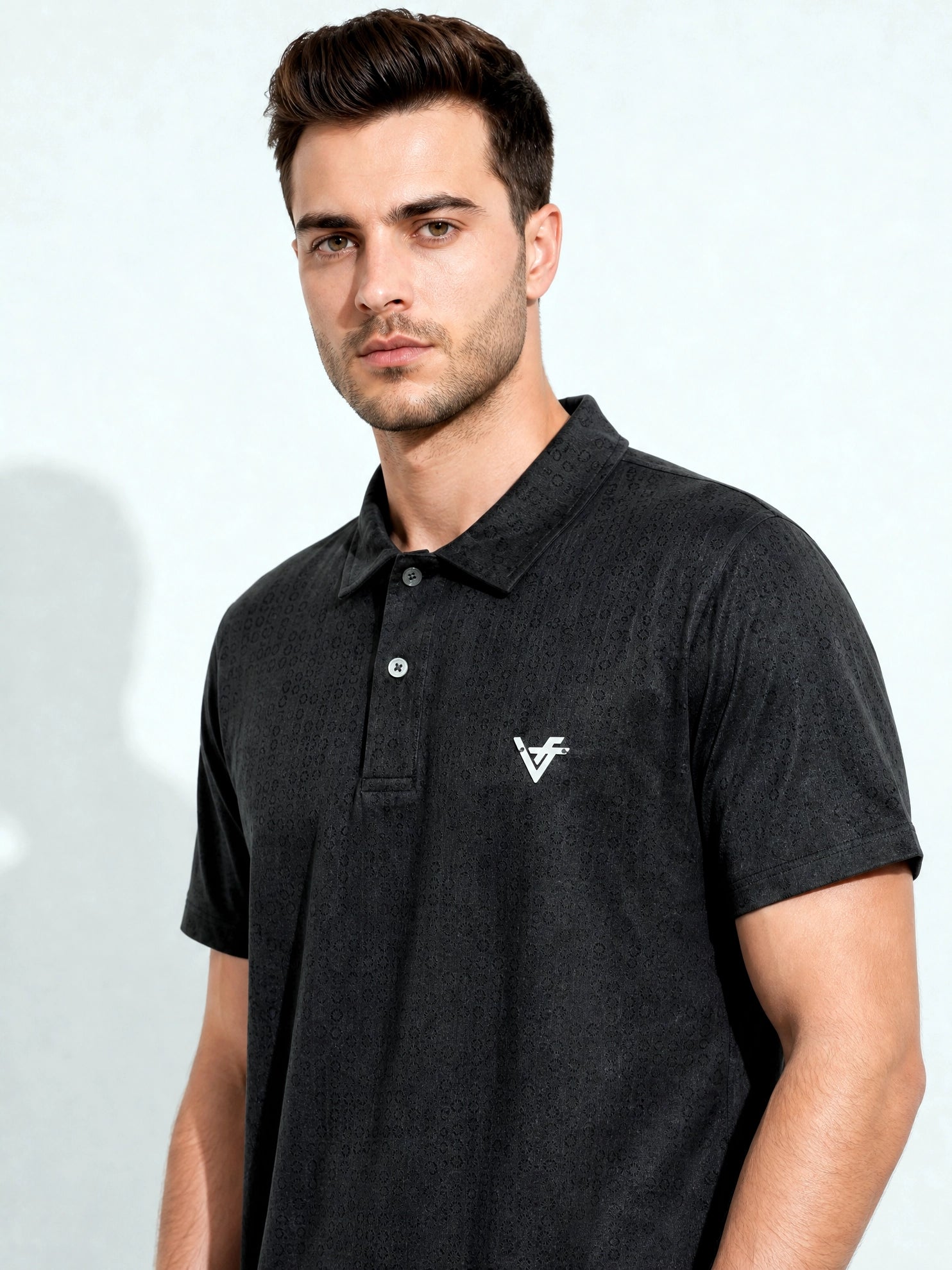 Premium Black Textured China Polo
