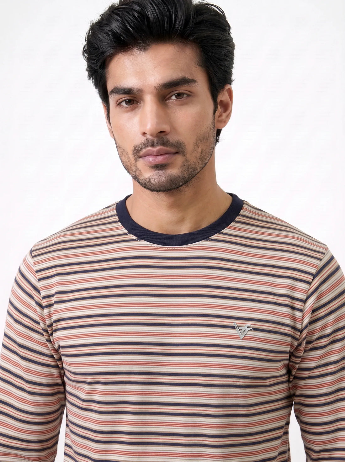 Long Sleeve Cotton Stripe Regular Fit T Shirt