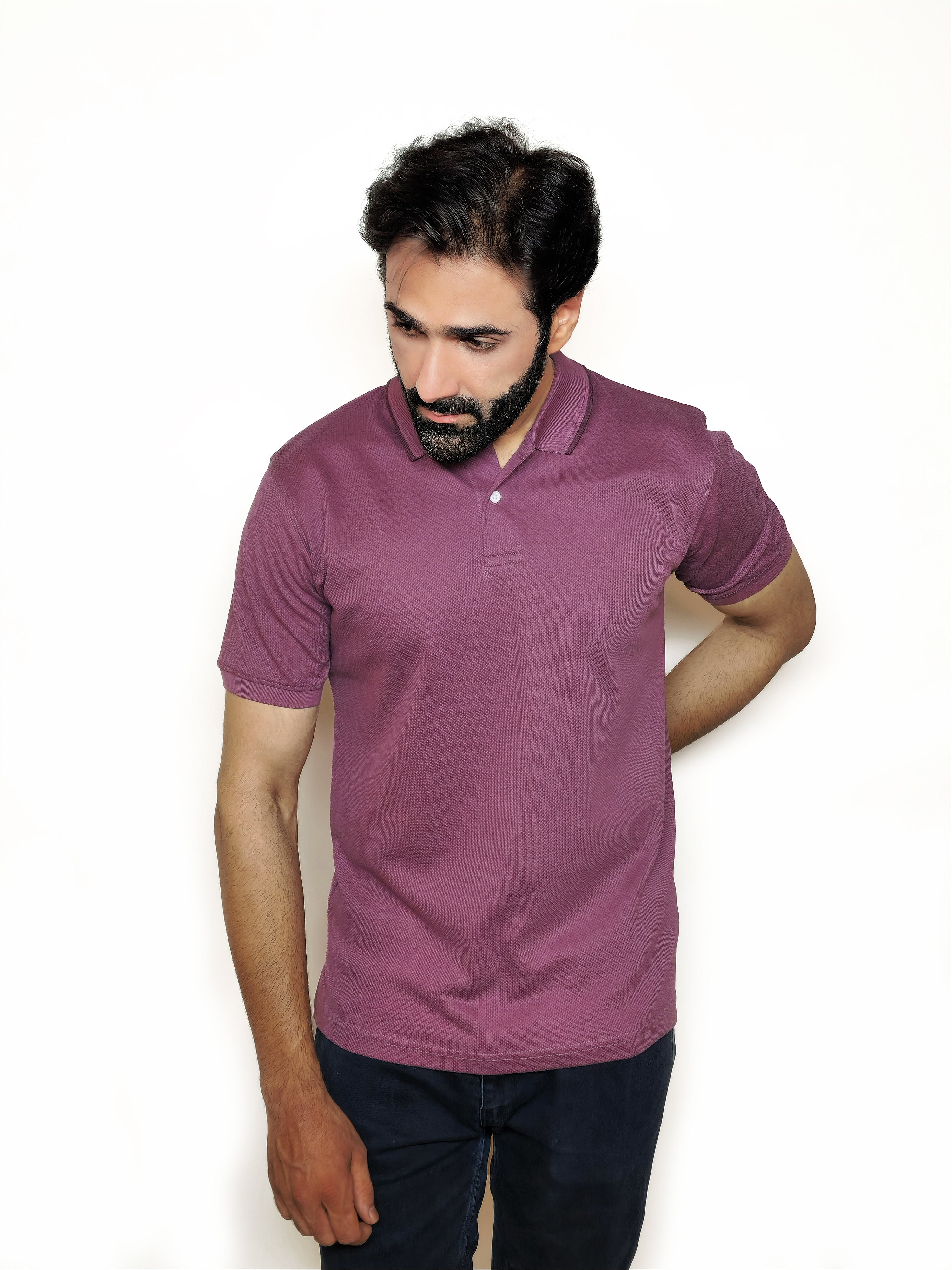 The Prestige Popcorn Polo – Wine Hue Classic