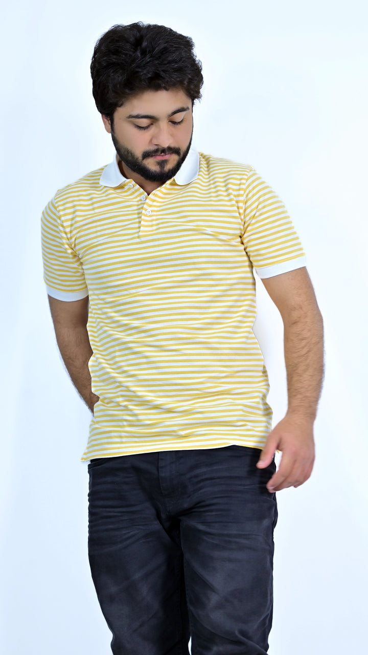 The Solaris Stripe Polo – White Collar Edition