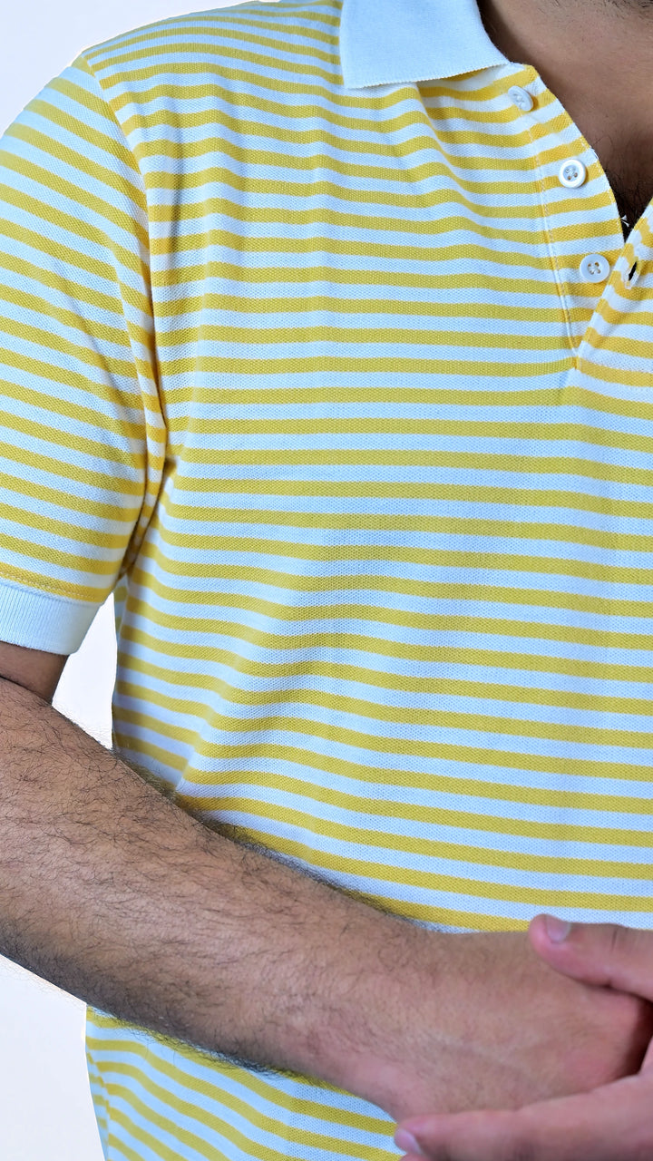 The Solaris Stripe Polo – White Collar Edition